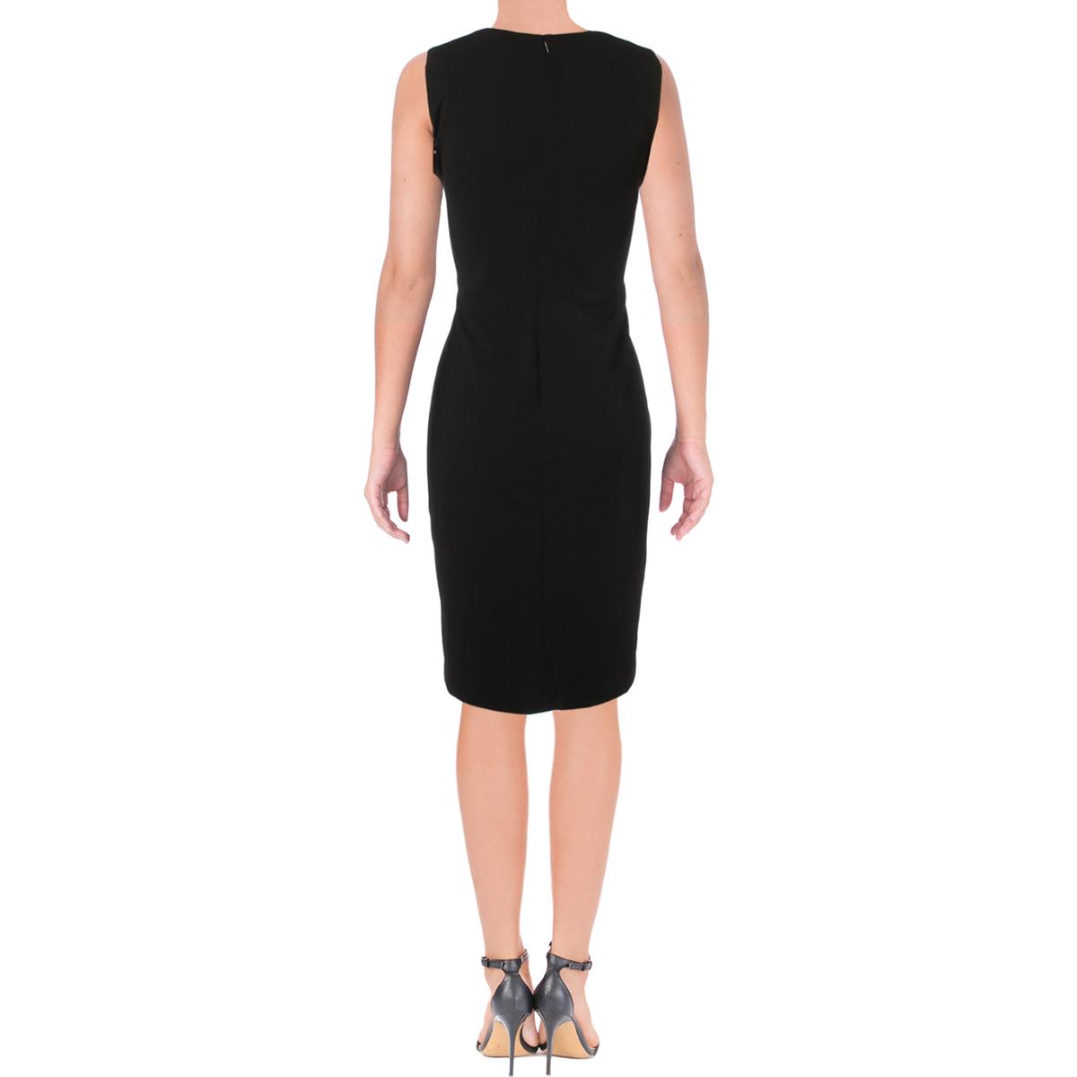 Calvin Klein Womens Black Embellished V-Neck Sheath Dress 14 BHFO 8912 ...