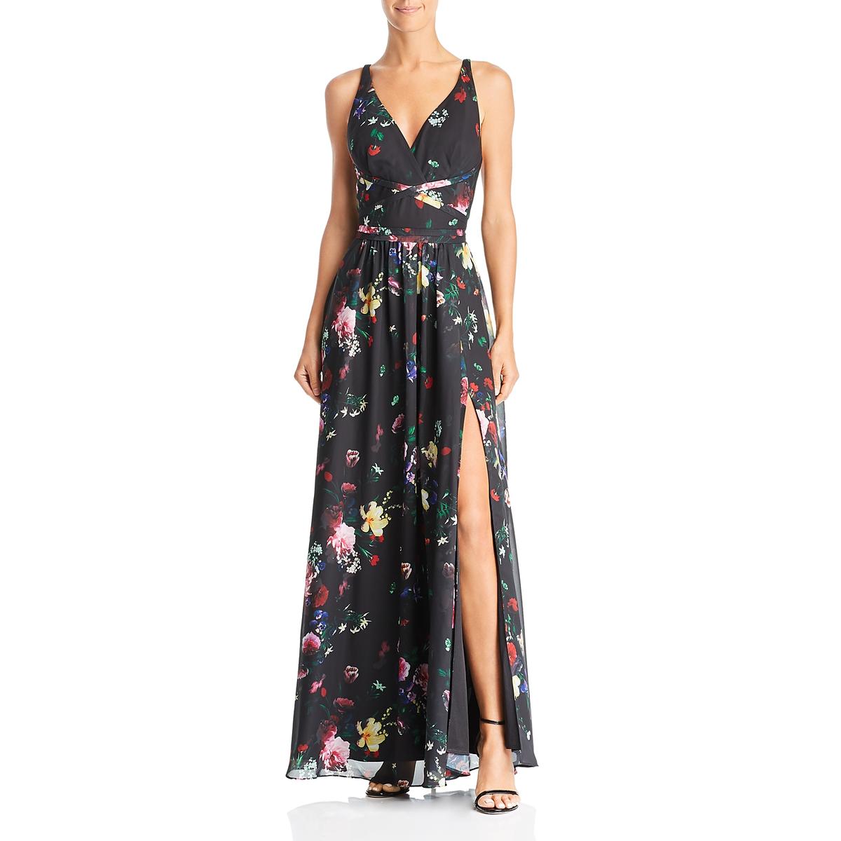 Laundry by Shelli Segal Womens Black Floral Evening Dress Gown 12 BHFO ...