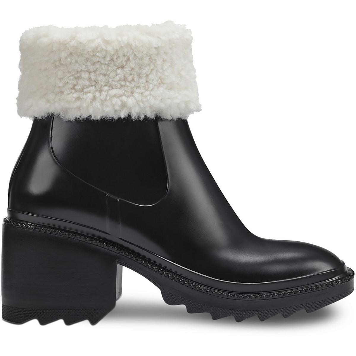 rain boots with fur trim