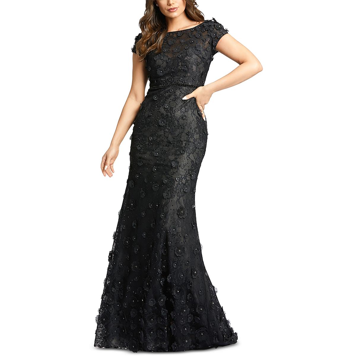 Длинное вечернее платье с кружевным верхом Mac Duggal Womens BHFO 2721