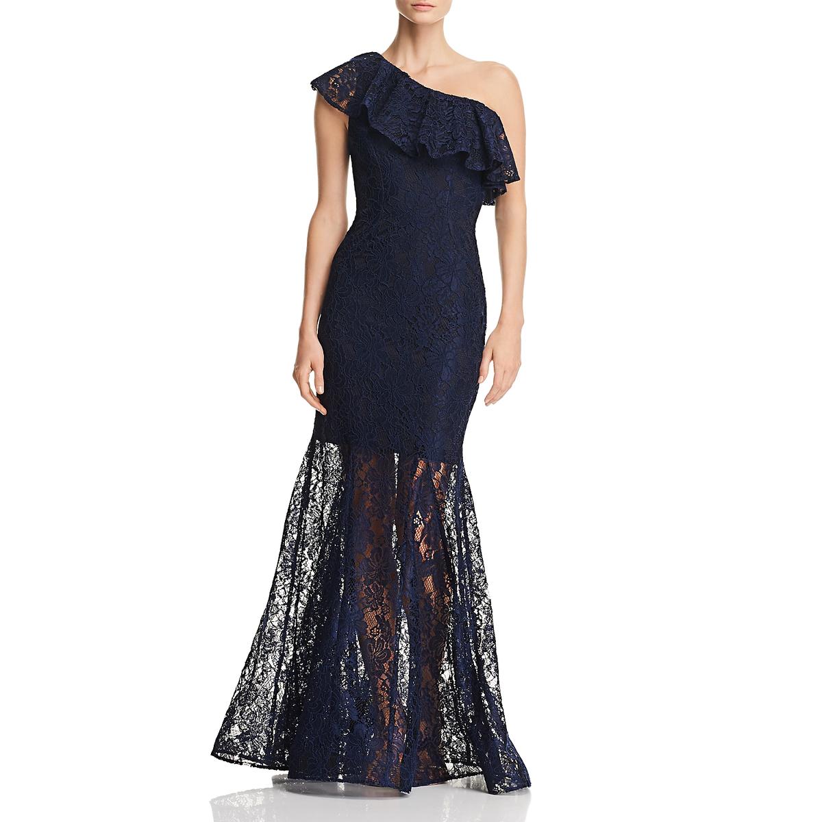 avery g one shoulder sequin gown