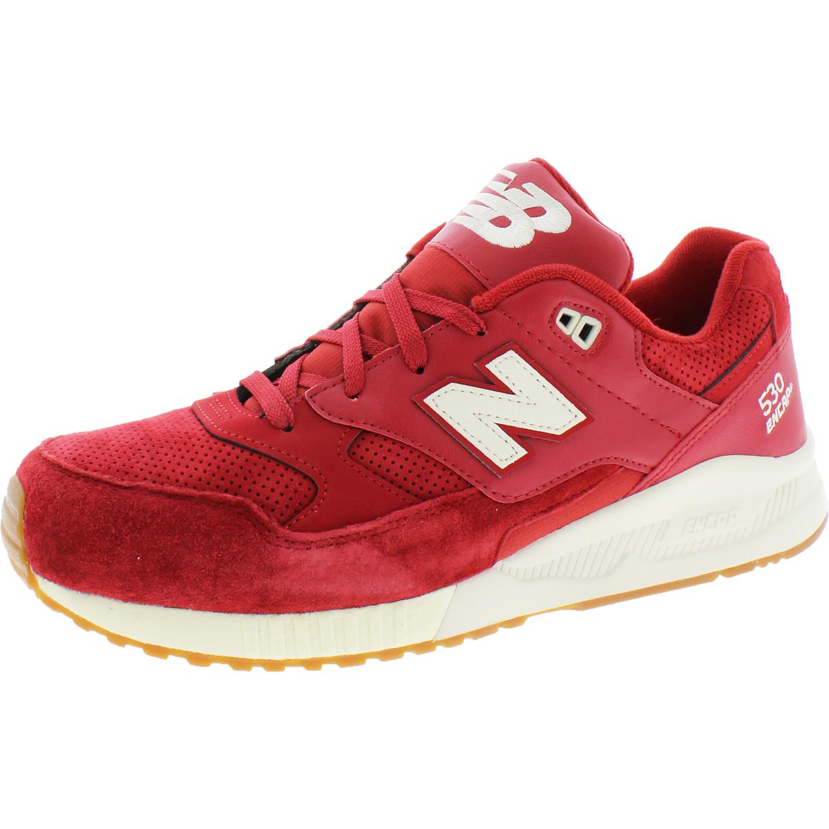 New Balance Mens Red Suede Running Shoes Athletic 10.5 Medium (D) BHFO ...