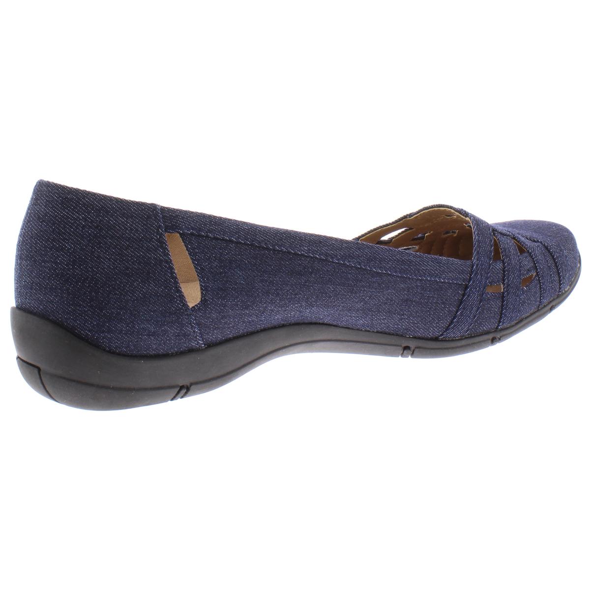 LifeStride Womens Diverse Navy Denim Flats Shoes 6 Medium (B,M) BHFO ...