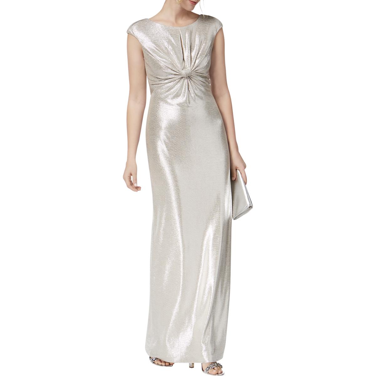 Vince Camuto Womens Silver Metallic Party Evening Dress Gown 6 BHFO ...