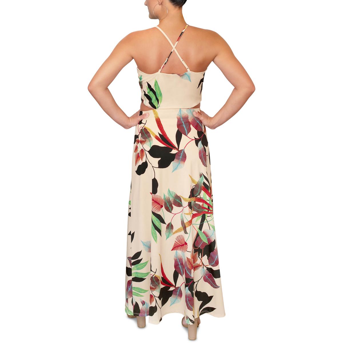 Rachel Rachel Roy Womens Willow Printed Cut-Out Maxi Dress BHFO