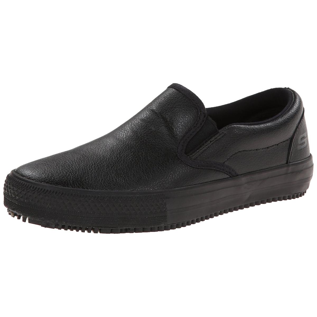 Skechers Womens Maisto Black Leather Loafers Shoes 9.5 Medium (B,M ...