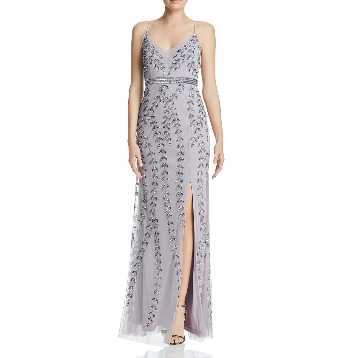 Keepsake Womens Shadow Stripe Sleeveless Formal Evening Dress Gown BHFO 6271