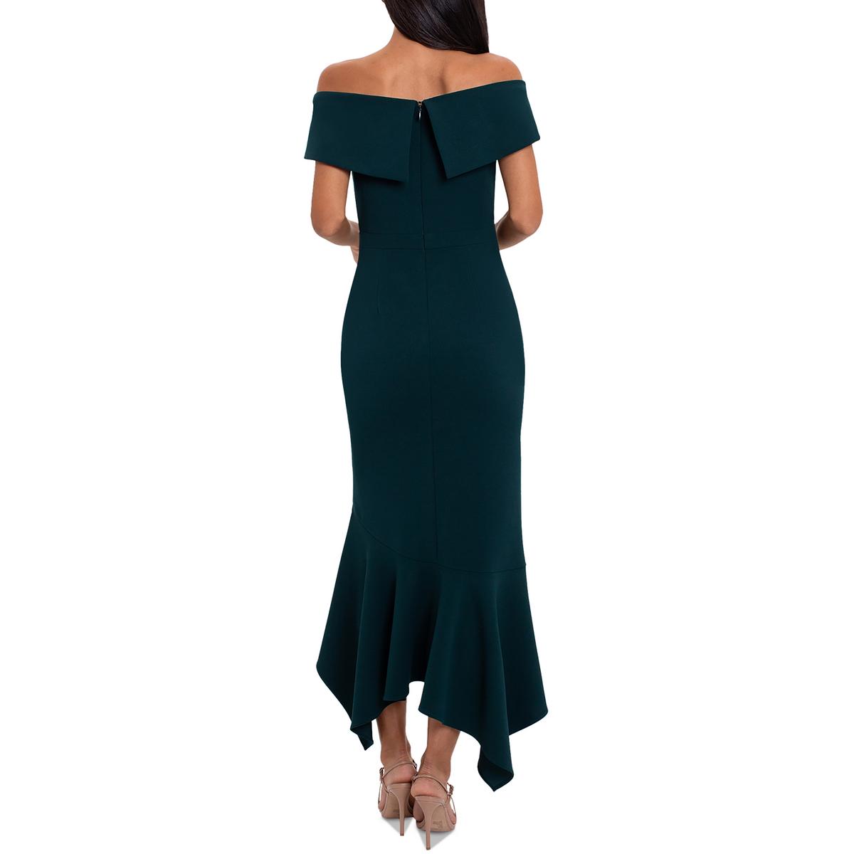 Xscape Womens Crepe Off The Shoulder Evening Dress Gown Petites BHFO 5996