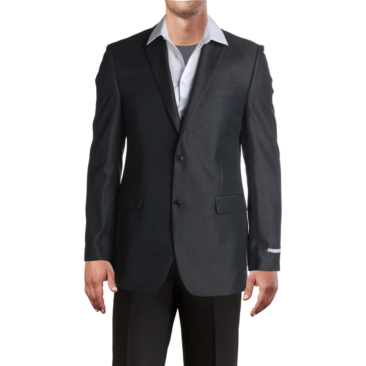 Perry Ellis Portfolio Mens Gray Two-Button Suit Jacket Sportcoat 40L ...