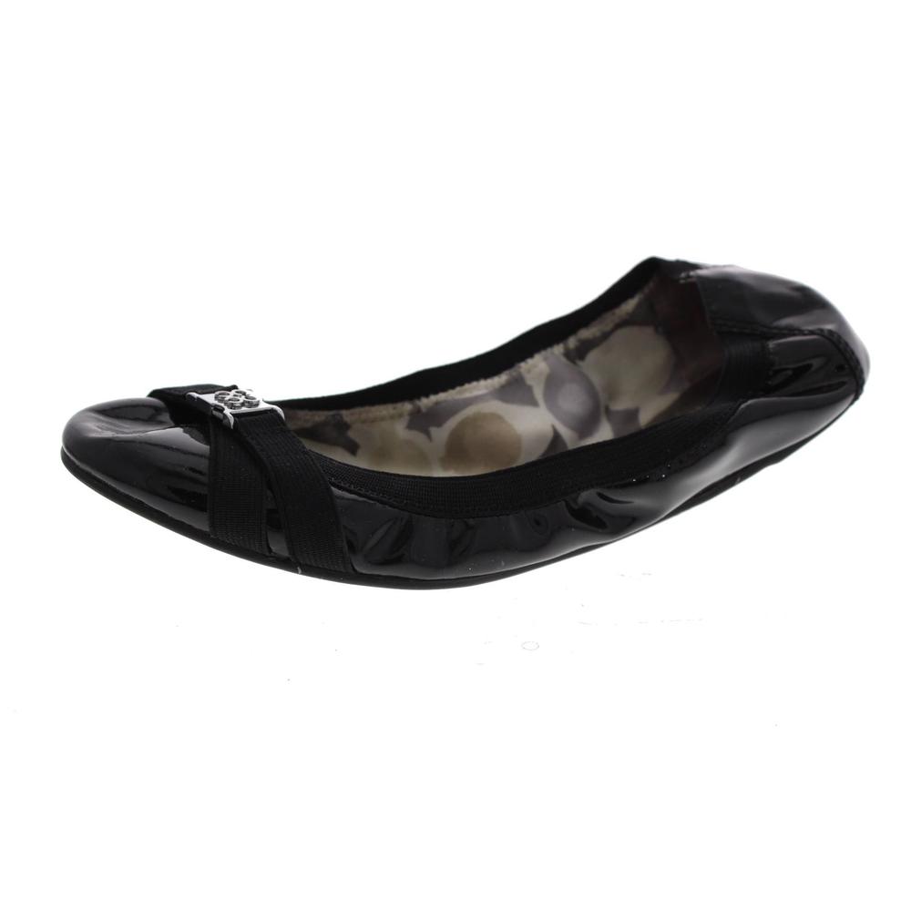 Coach Dwyer Black Embellished Patent Ballet Flats Shoes 7 5 BHFO ...