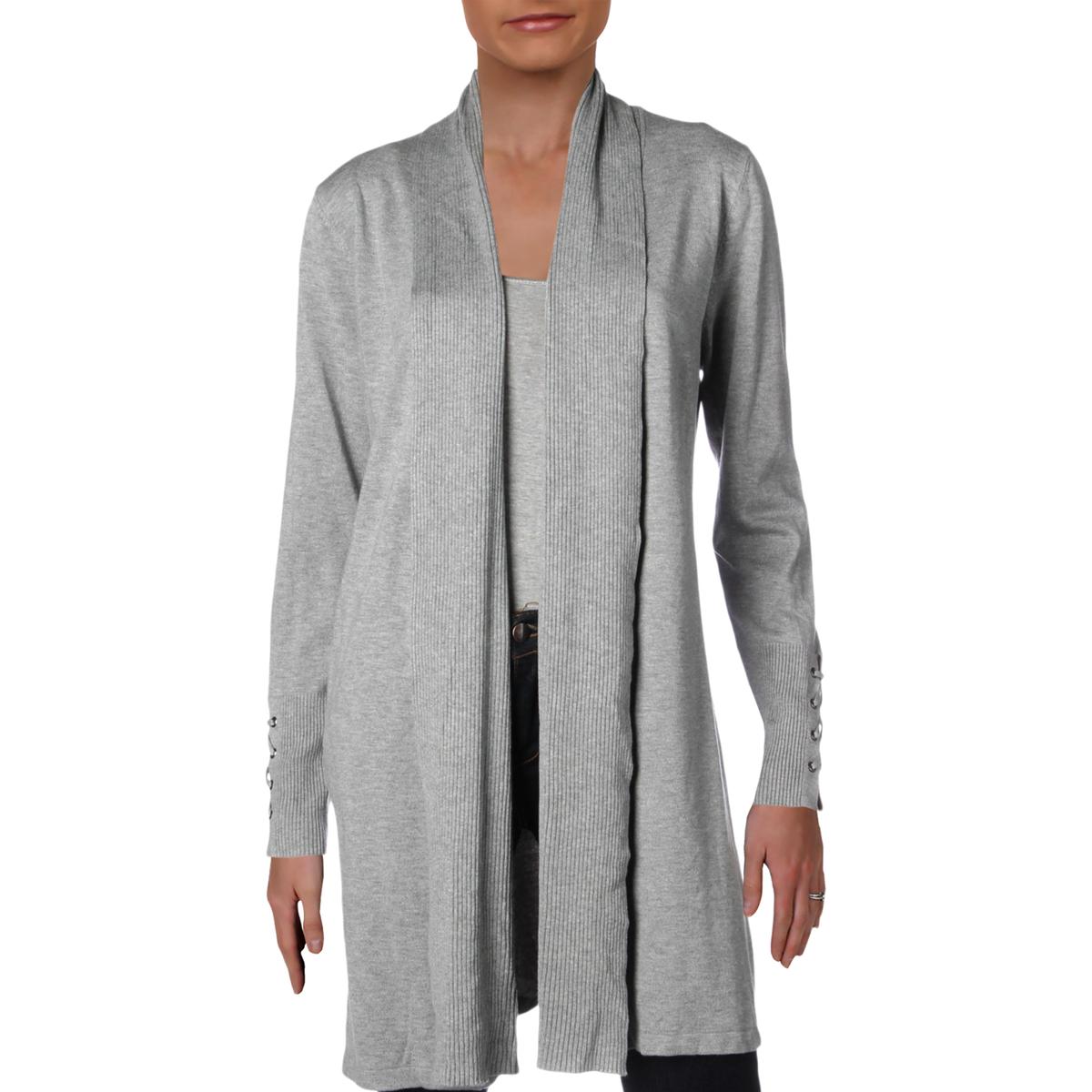 Philosophy Womens Gray Ribbed Shawl Collar Cardigan Sweater Jacket XL