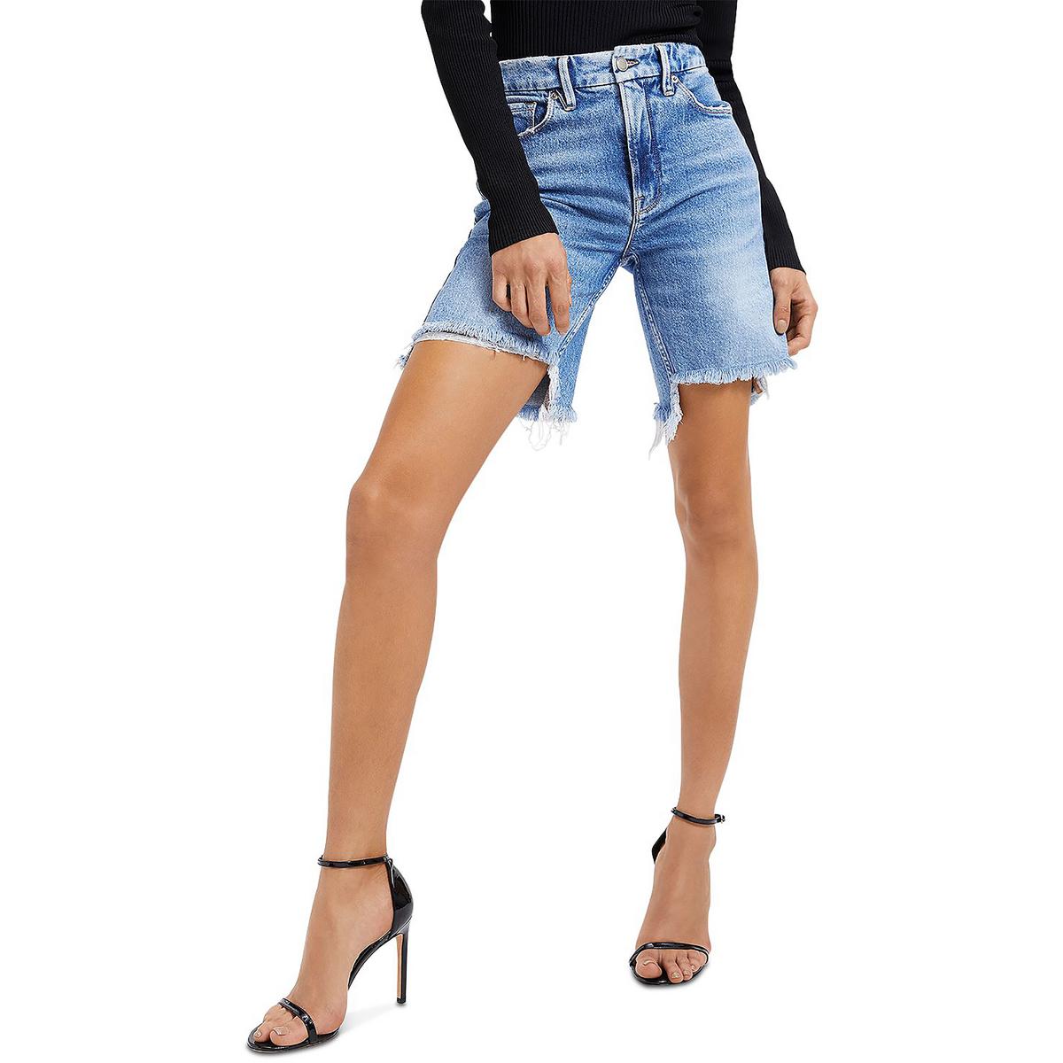 Bermuda distressed jean hot sale shorts