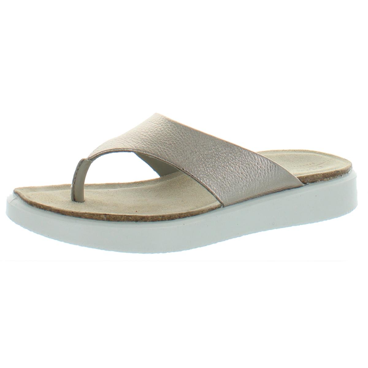 ECCO Womens Corksphere Silver Thong Sandals Shoes 8 Medium (B,M) BHFO 4477 | eBay