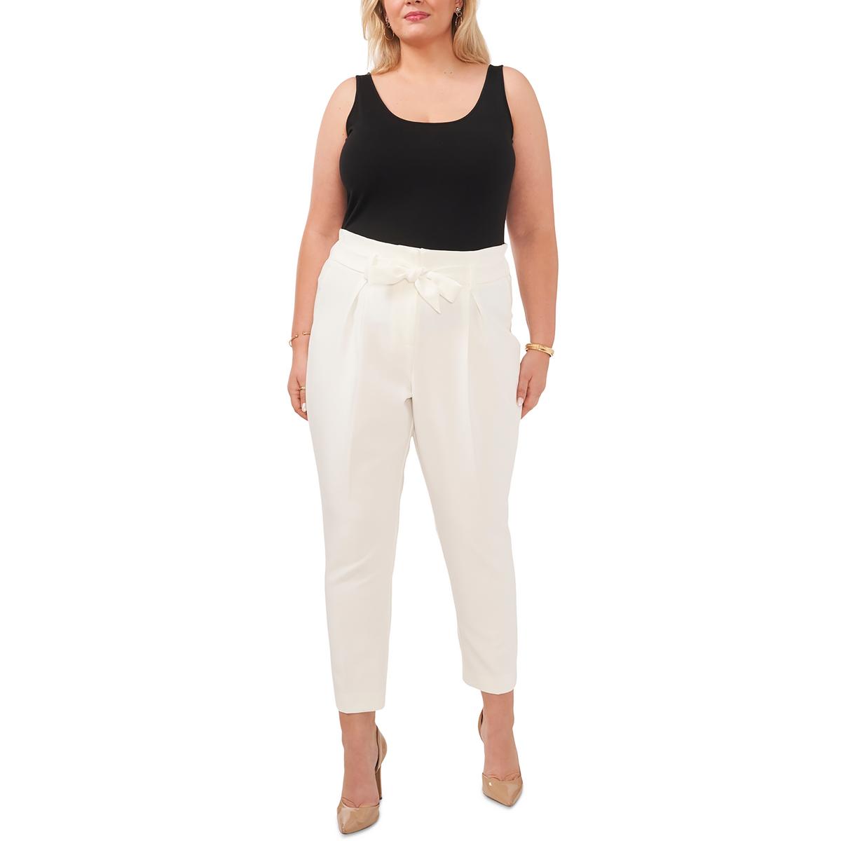 Женские брюки до щиколоток с поясом цвета слоновой кости Vince Camuto Plus 24W BHFO 4581