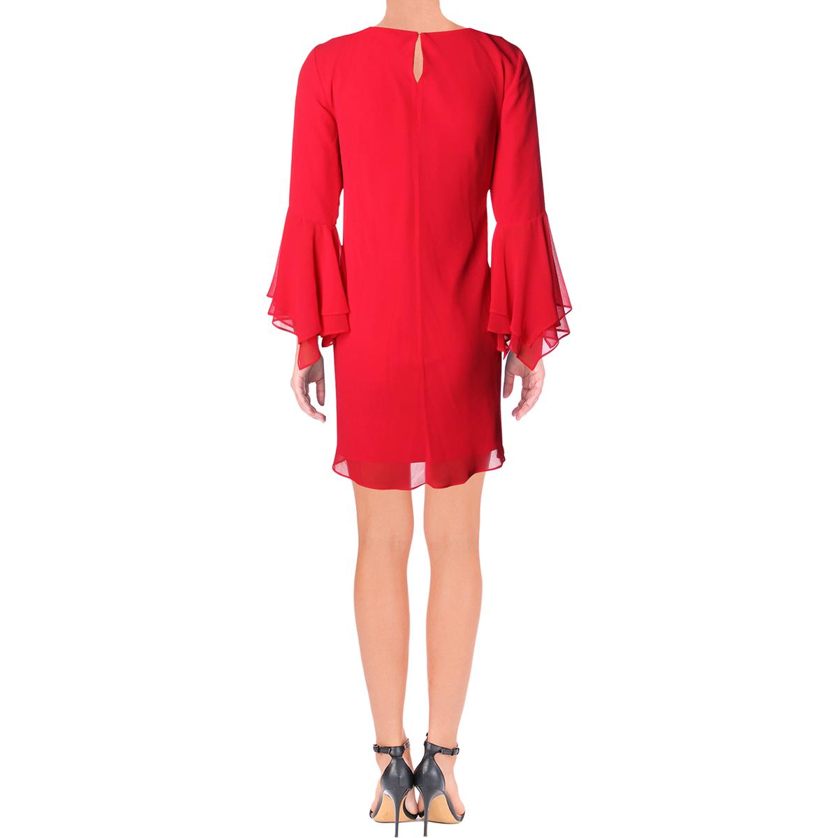 Lauren Ralph Lauren Womens Red Georgette Cocktail Dress Petites 12P ...