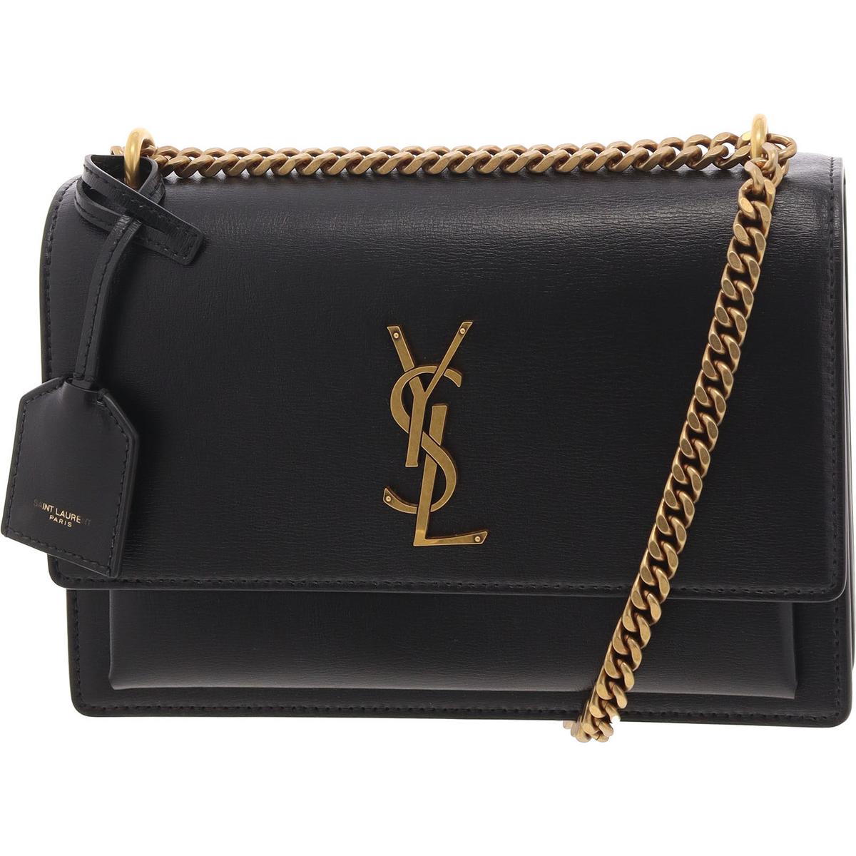 Женская сумочка через плечо с логотипом Yves Saint Laurent Sunset Black Маленькая BHFO 7491