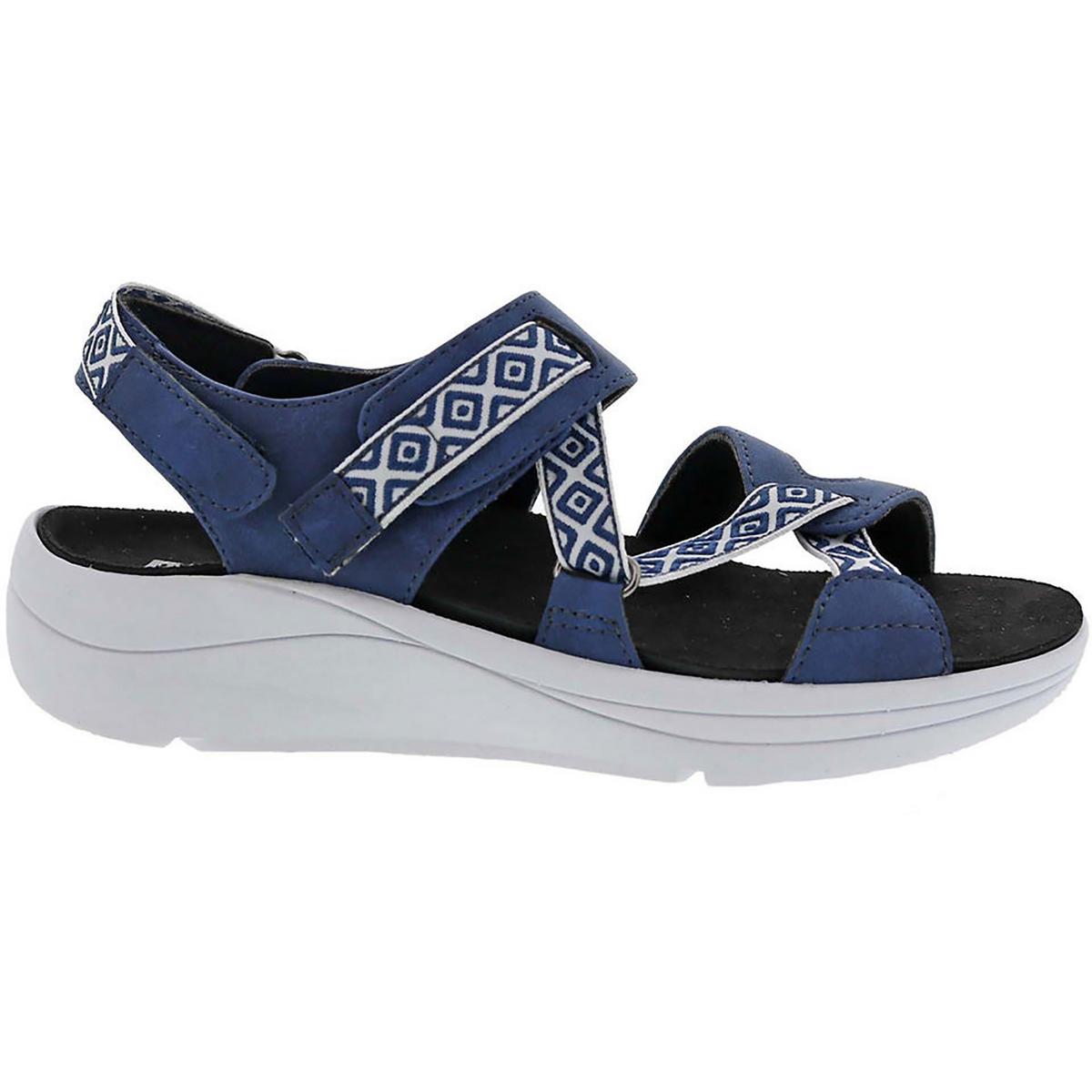 Теплые босоножки Drew Womens SLOAN темно-синего цвета на ремешках шириной 10 см (E+, WW) BHFO 4706