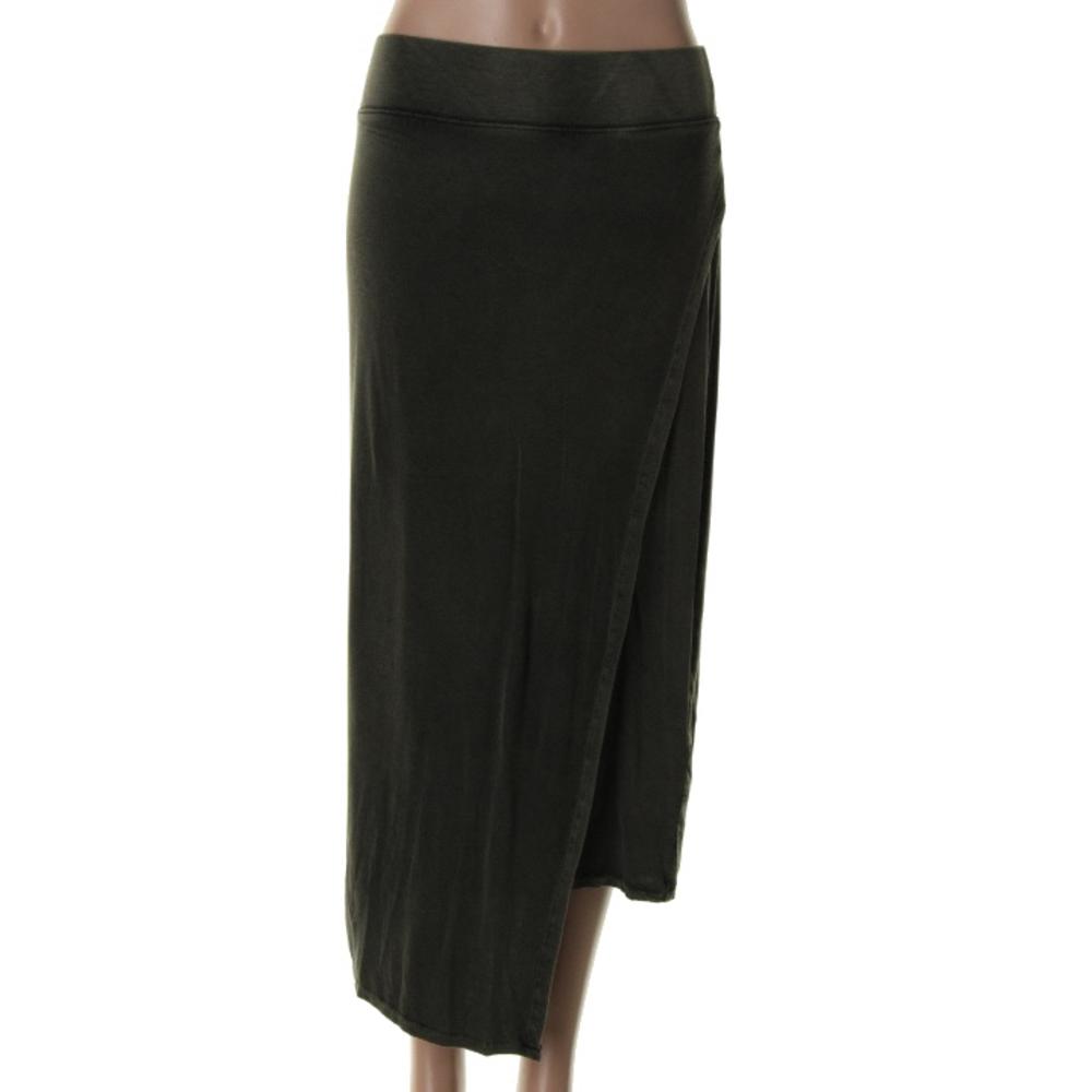 DKNY JEANS 5345 Womens Jersey Asymmetric Faux-Wrap Maxi Skirt Juniors ...