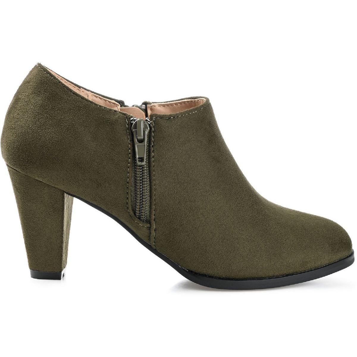 Journee Collection Womens Sanzi Faux Suede Block Heel Booties Shoes BHFO 0779 - Picture 6 of 8