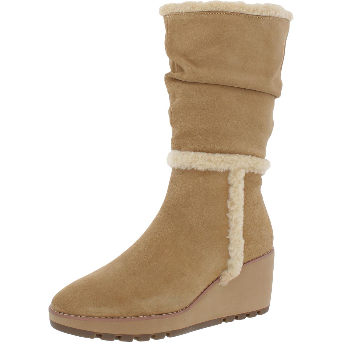 I-Anne Klein Women Leather Slouchy Wedge Boots Kyrgyzstan Ubuy