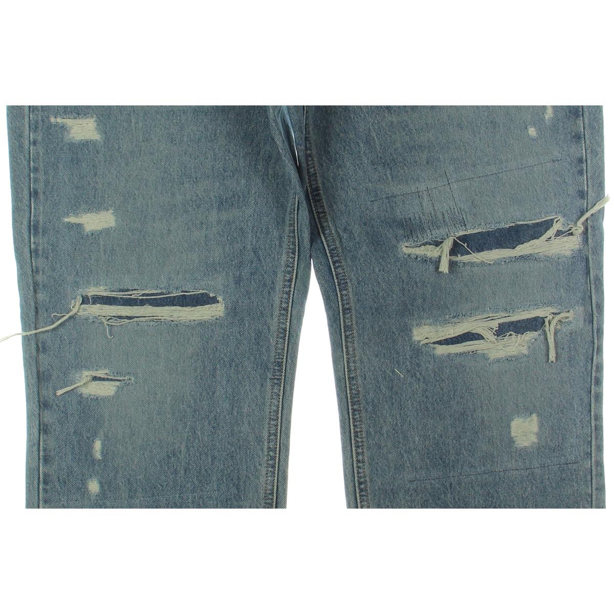 athletic fit distressed jeans