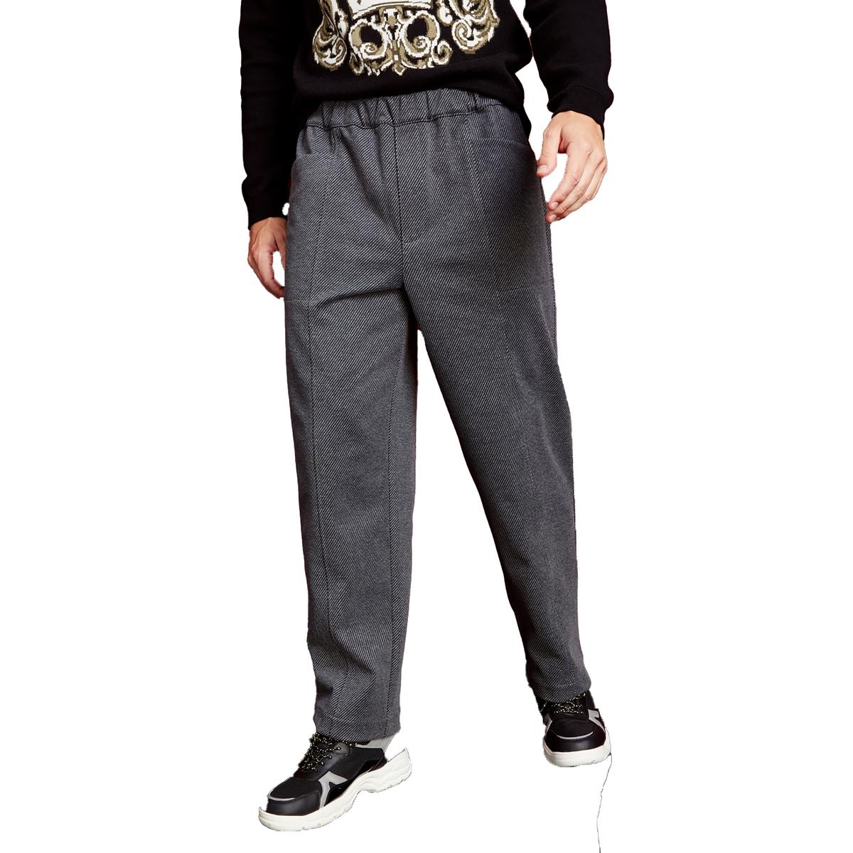 Мужские прямые брюки Royalty By Maluma из серой саржи с текстурой M BHFO 2672 2890₽