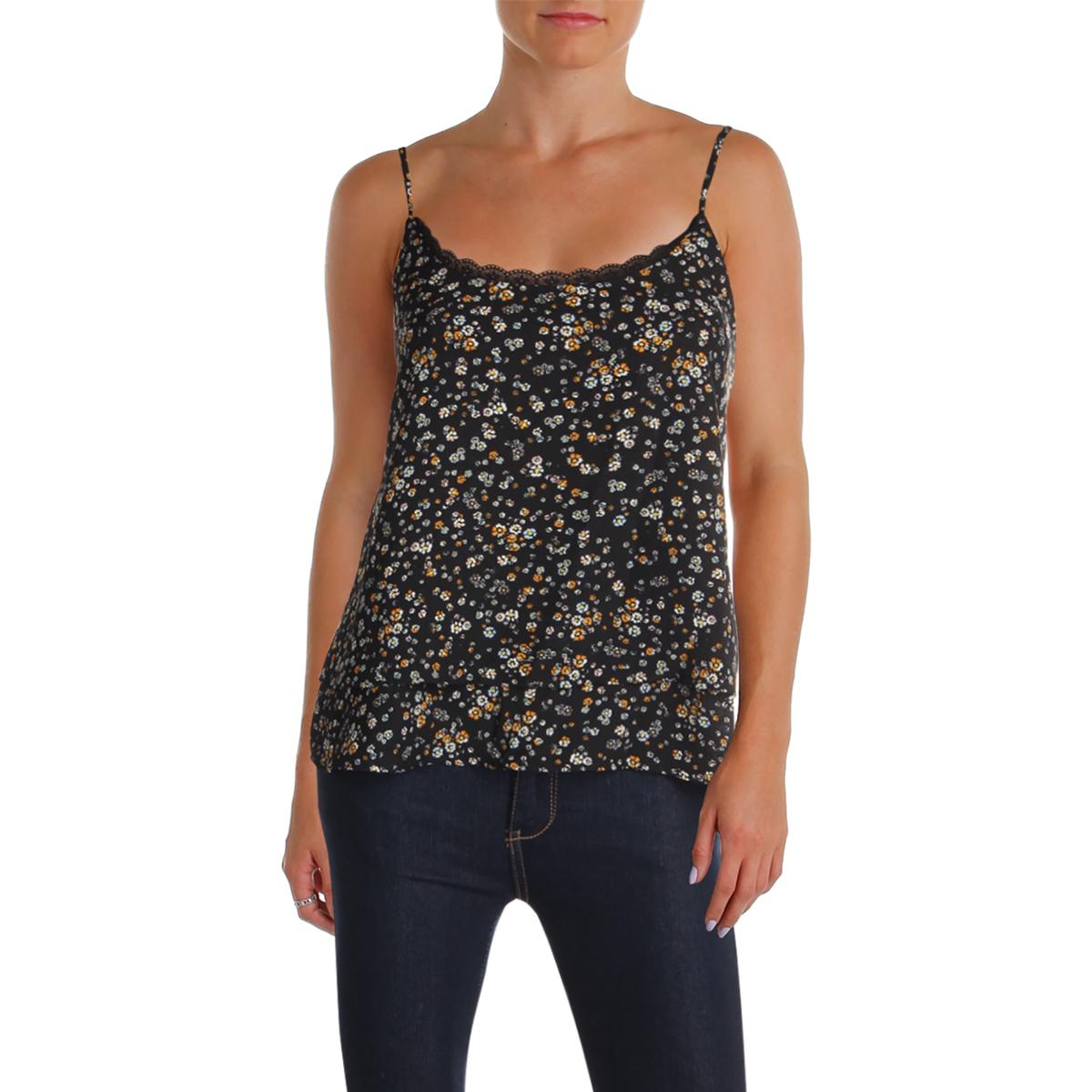 Aqua Womens Black Strapless Lace Floral Print Camisole Top Shirt XS ...