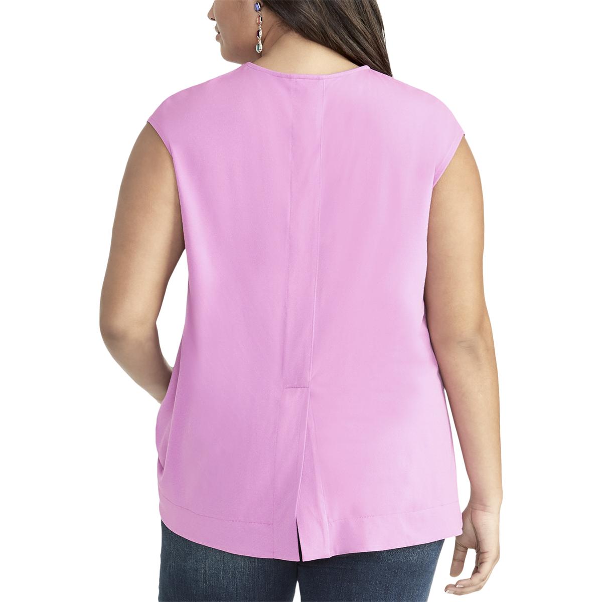 Rachel Rachel Roy Womens Purple Hi-Low Asymmetrical Top Shirt Plus 0X
