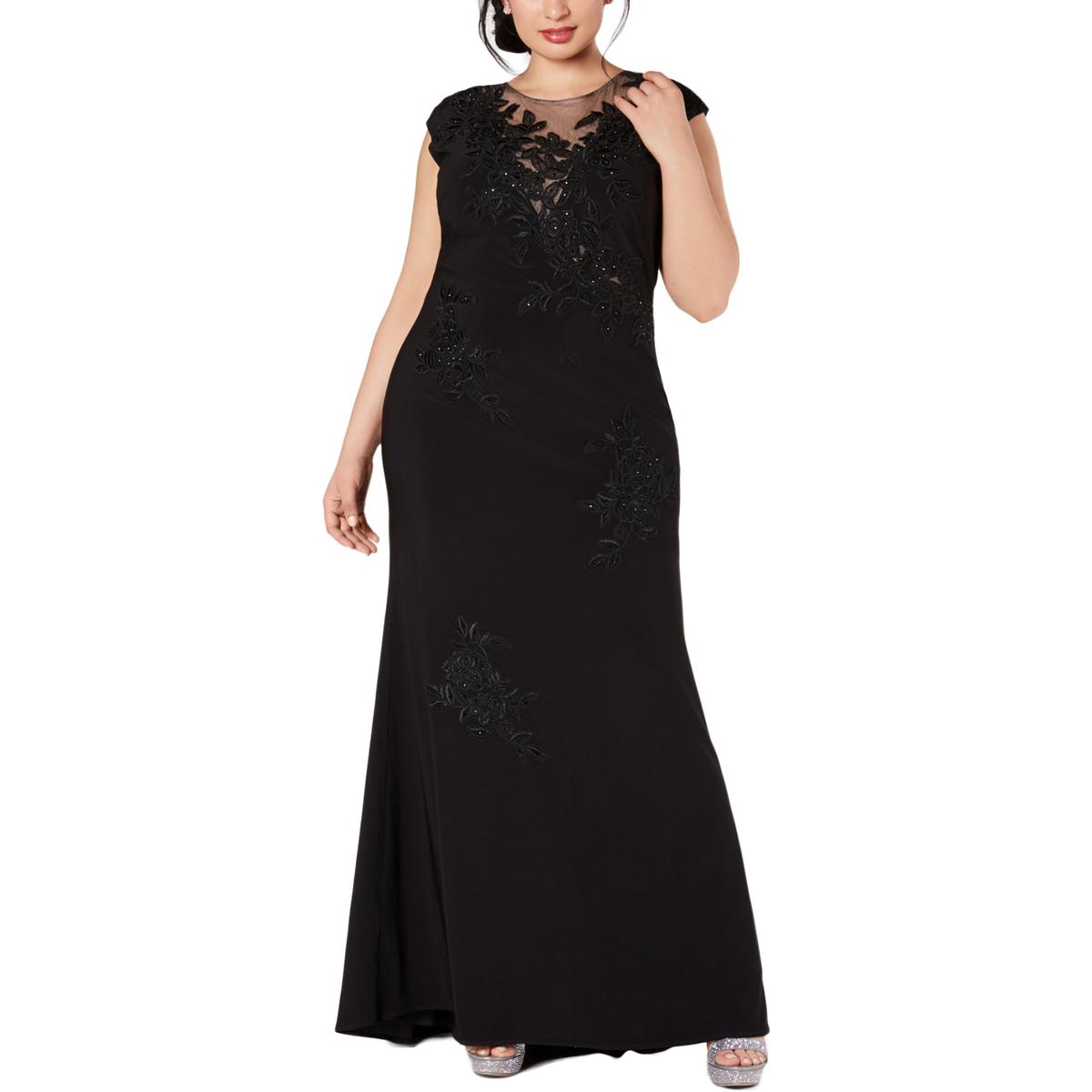 xscape embroidered lace ballgown