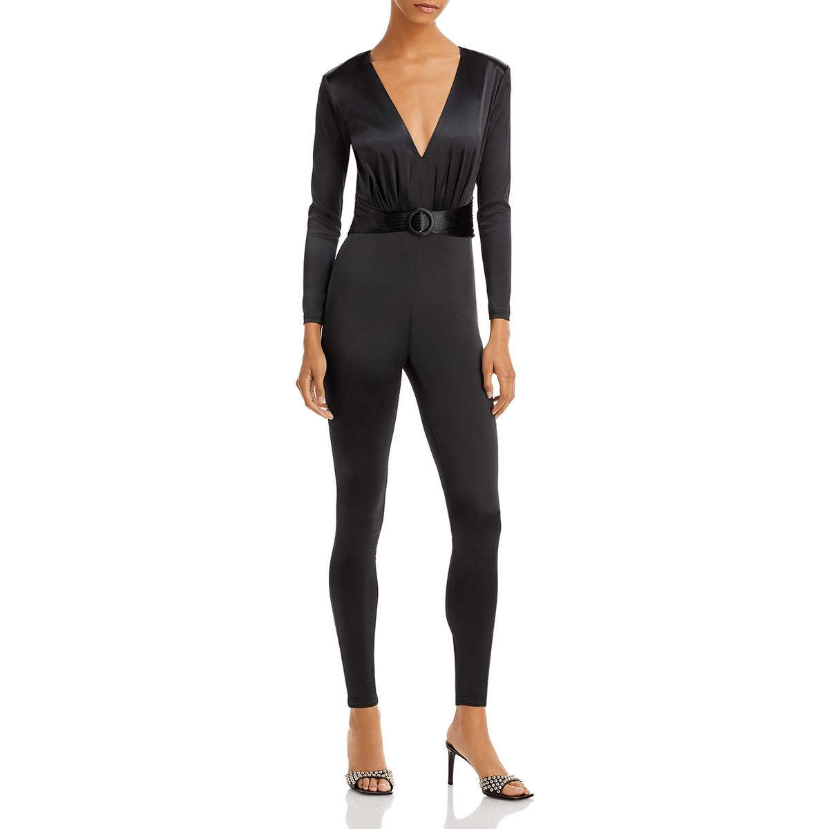 Aqua Womens Satin Pleated Party Jumpsuit BHFO 7788