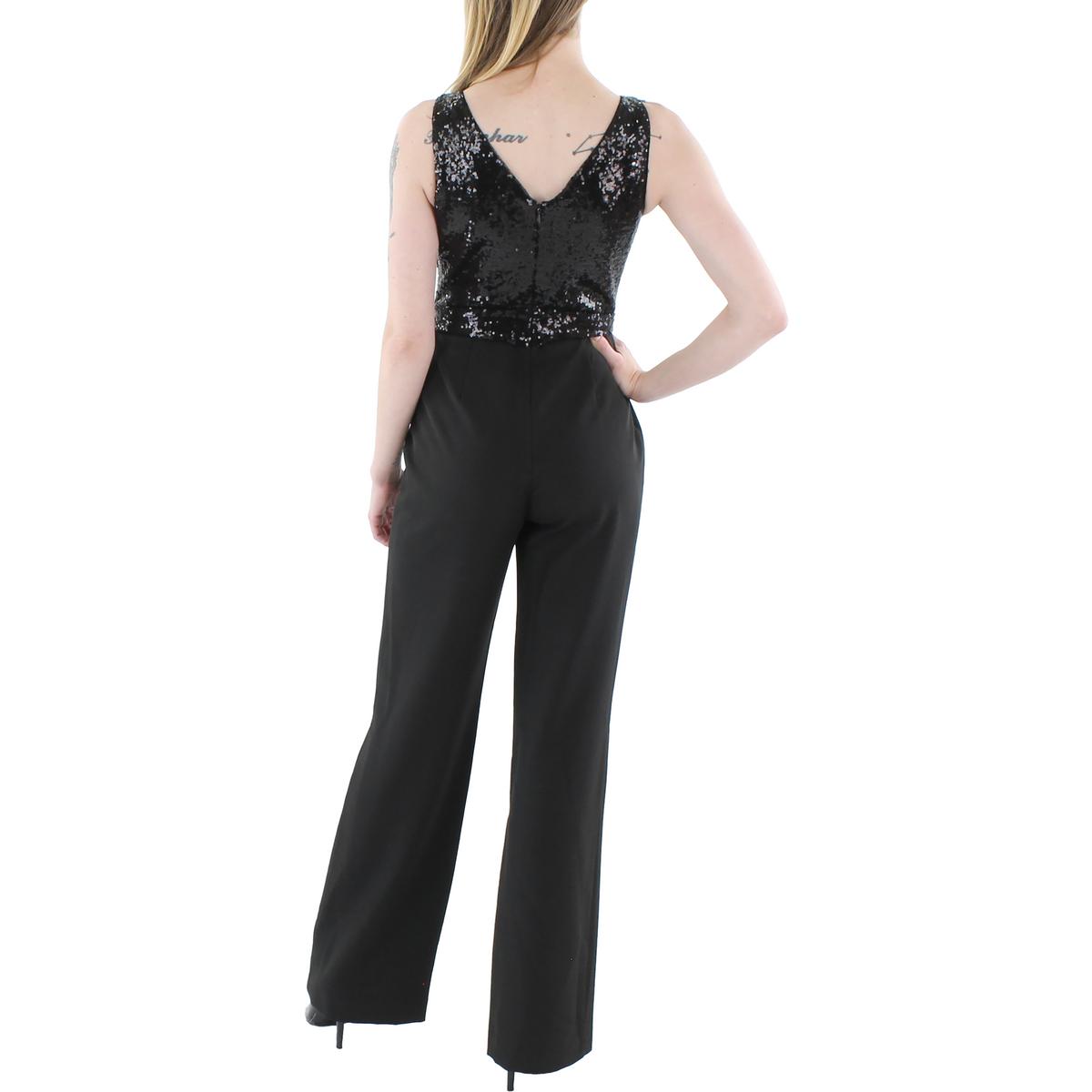 Lauren Ralph Lauren Womens Sequined Belted Zip Up Jumpsuit BHFO 3598