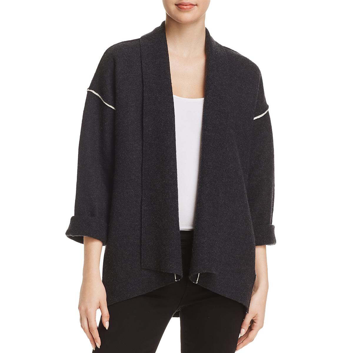 Eileen Fisher Womens Gray Fall Kimono Jacket Wool Coat Outerwear S BHFO ...