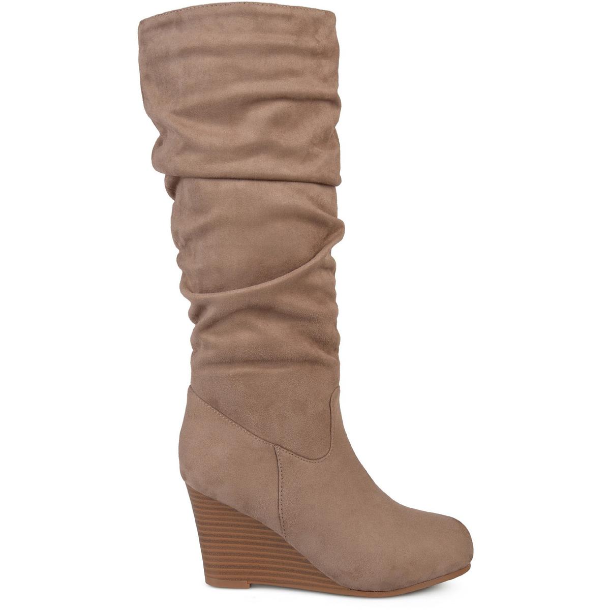 Journee Collection Womens Haze Wide Calf Wedge Mid-Calf Boots Shoes BHFO 9320 - Picture 8 of 9