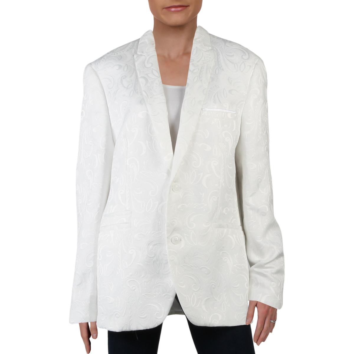 INC Mens Ivory Slim Fit Paisley Sport Coat Blazer Jacket L BHFO 1577