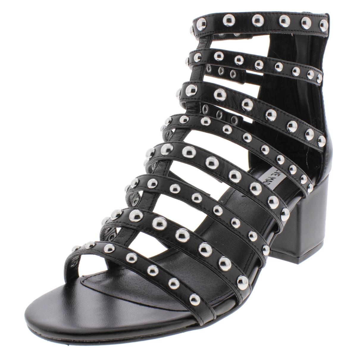 Steve Madden Womens Mania Black Gladiator Sandals Shoes 7 Medium (B,M ...