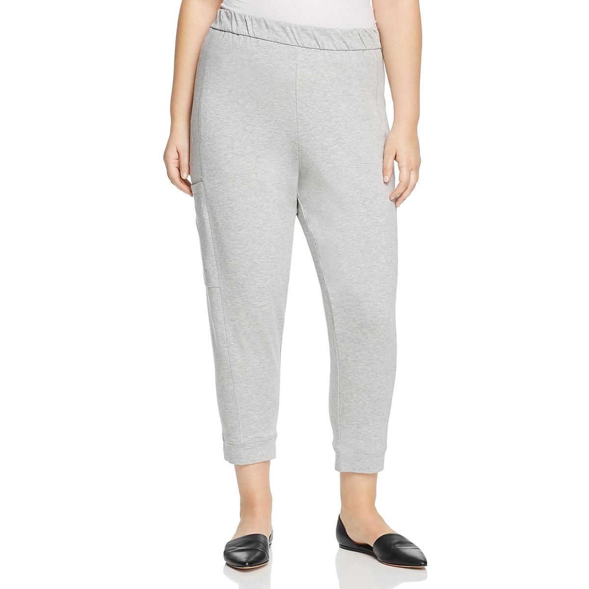 Eileen Fisher Womens Gray Organic Cotton Fleece Ankle Pants 2X BHFO ...