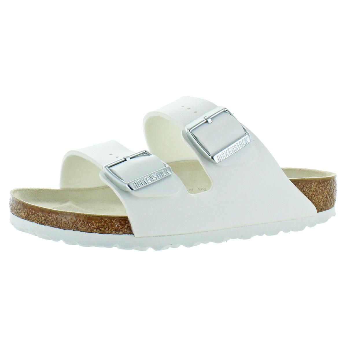 white double buckle sandals