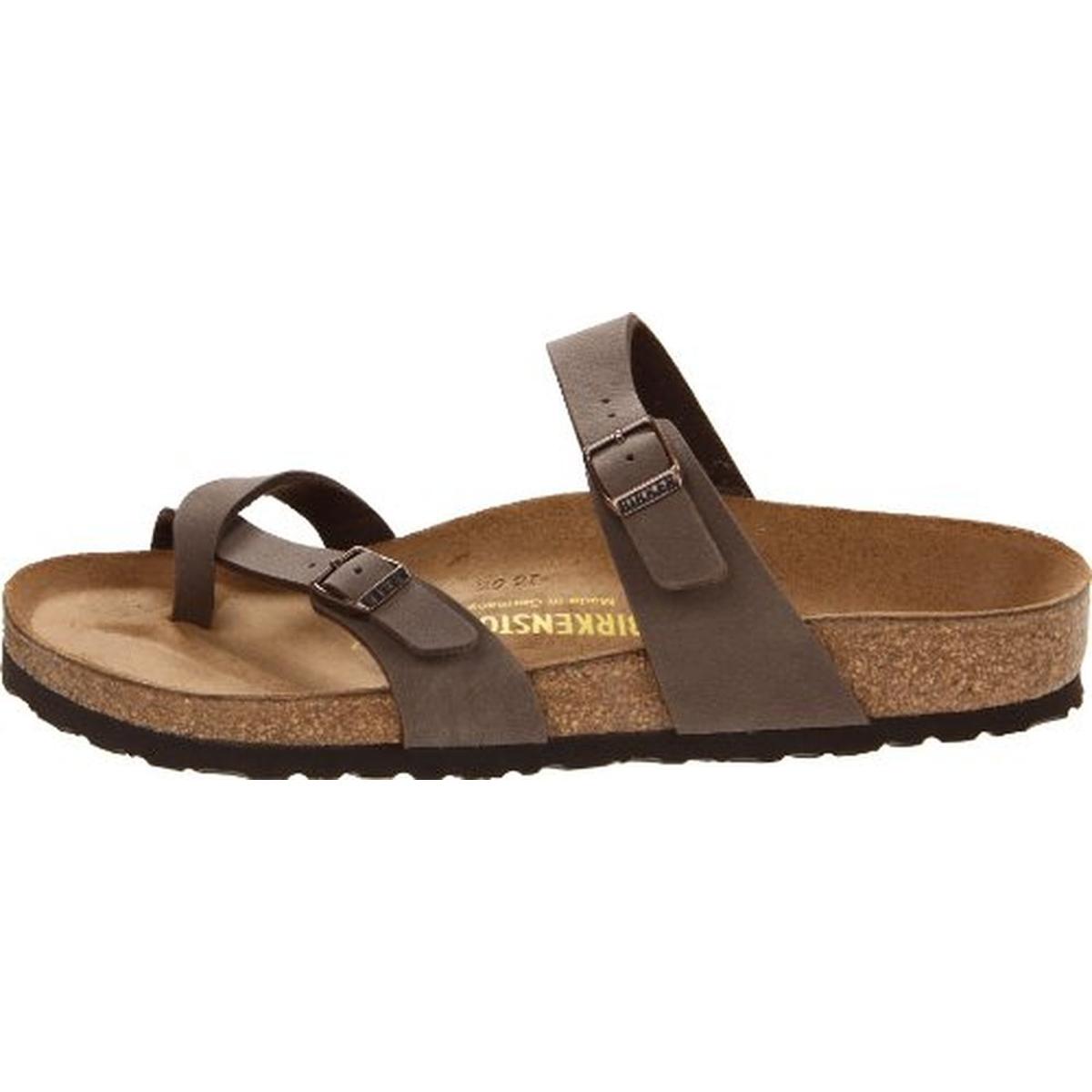 Birkenstock Womens Mayari Brown Cracked Faux Leather Thong Sandals 41 BHFO 3620 | eBay