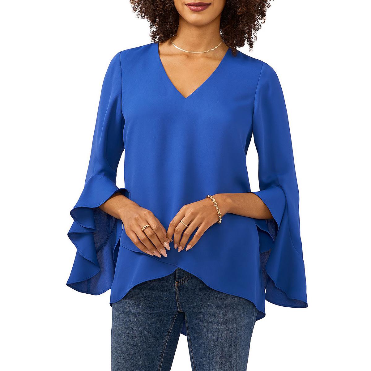 Vince Camuto Womens Chiffon V-Neck Tunic Blouse Top BHFO 6347