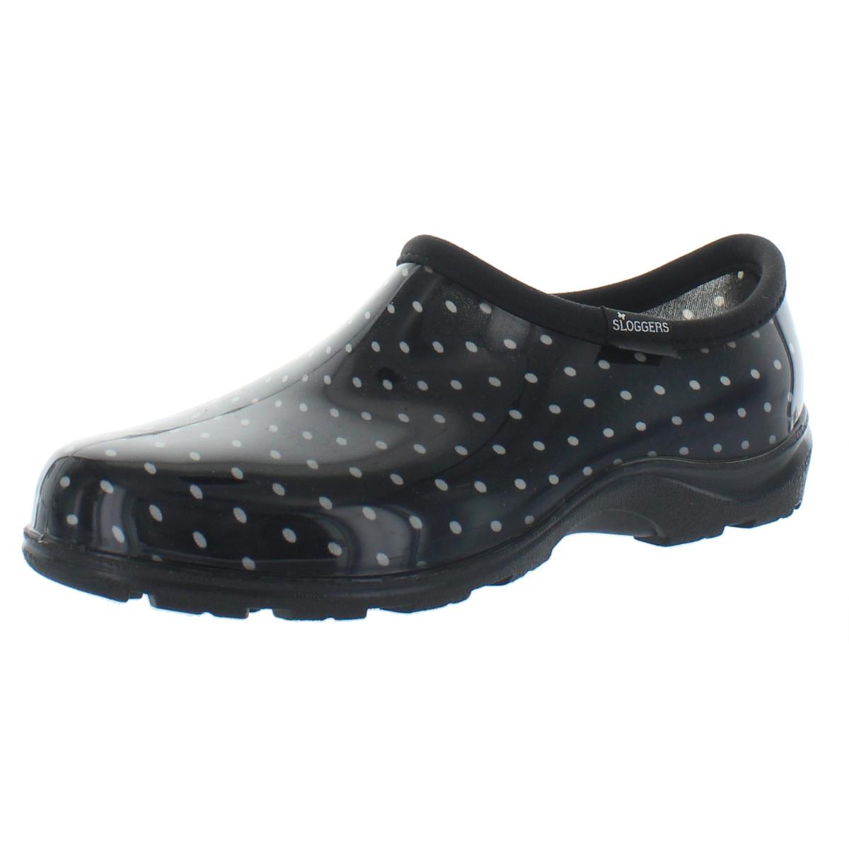 Sloggers Womens Garden Black Patent Clogs Shoes 10 Medium (B,M) BHFO