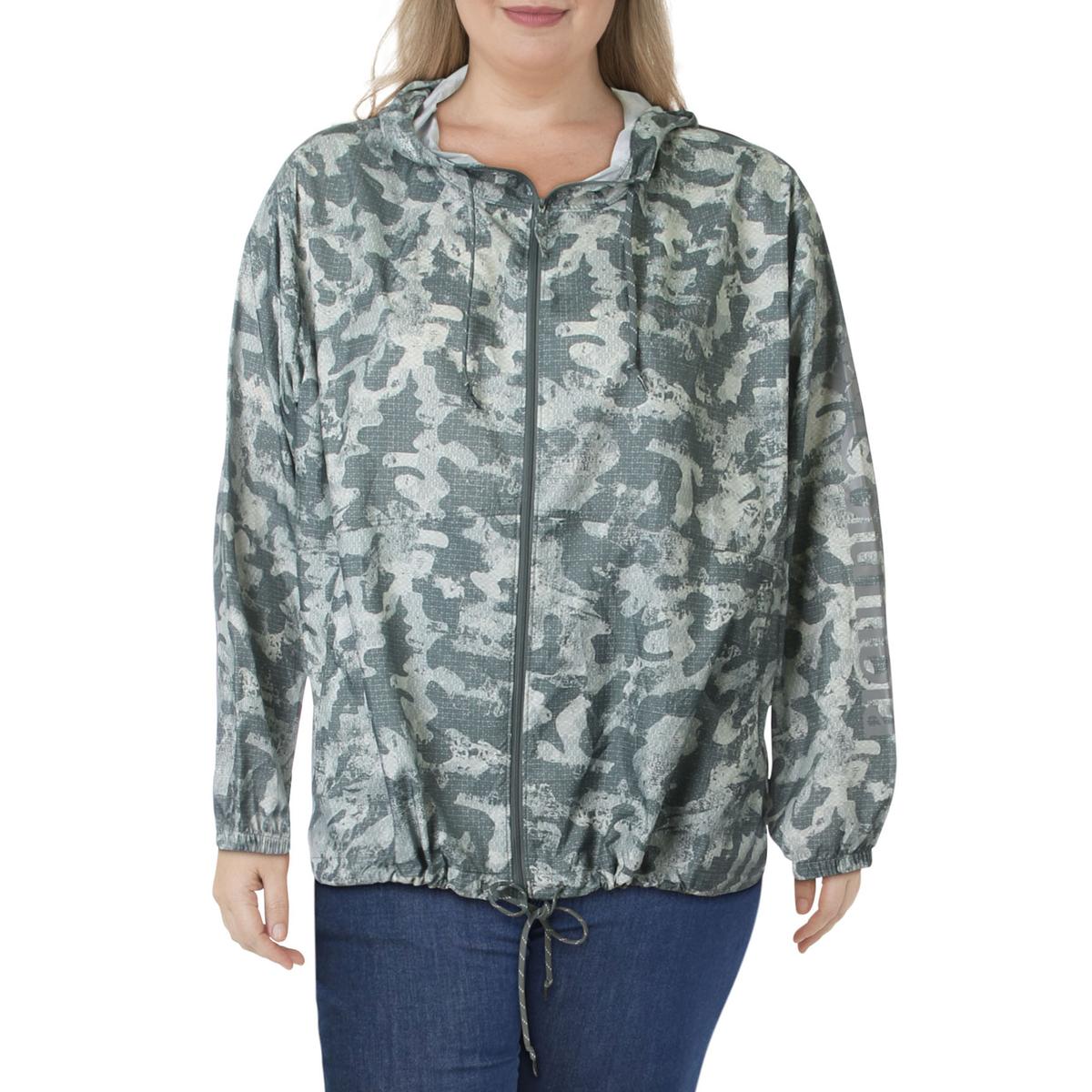 Columbia Sportswear Womens Green Camouflage Athletic Jacket Plus 3X