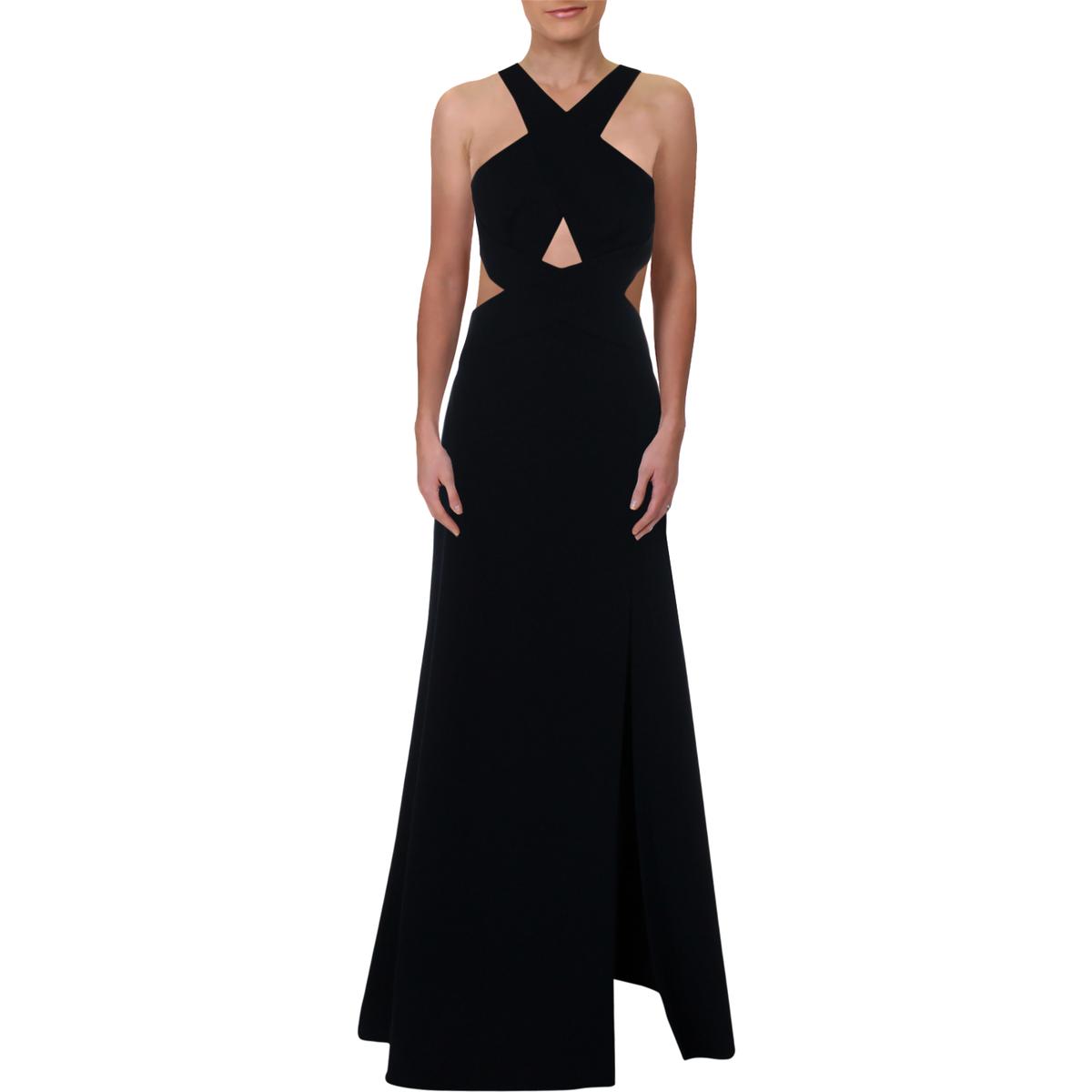 BCBG Max Azria Womens Salome Navy Halter Formal Evening Dress Gown 10 ...