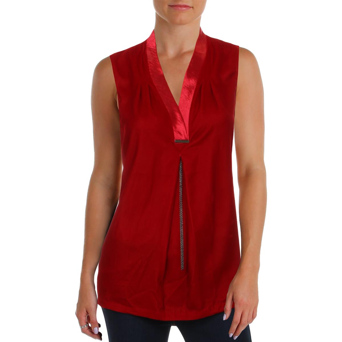 T Tahari Womens Rosalyn V-Neck Special Occasion Shell Blouse Top BHFO