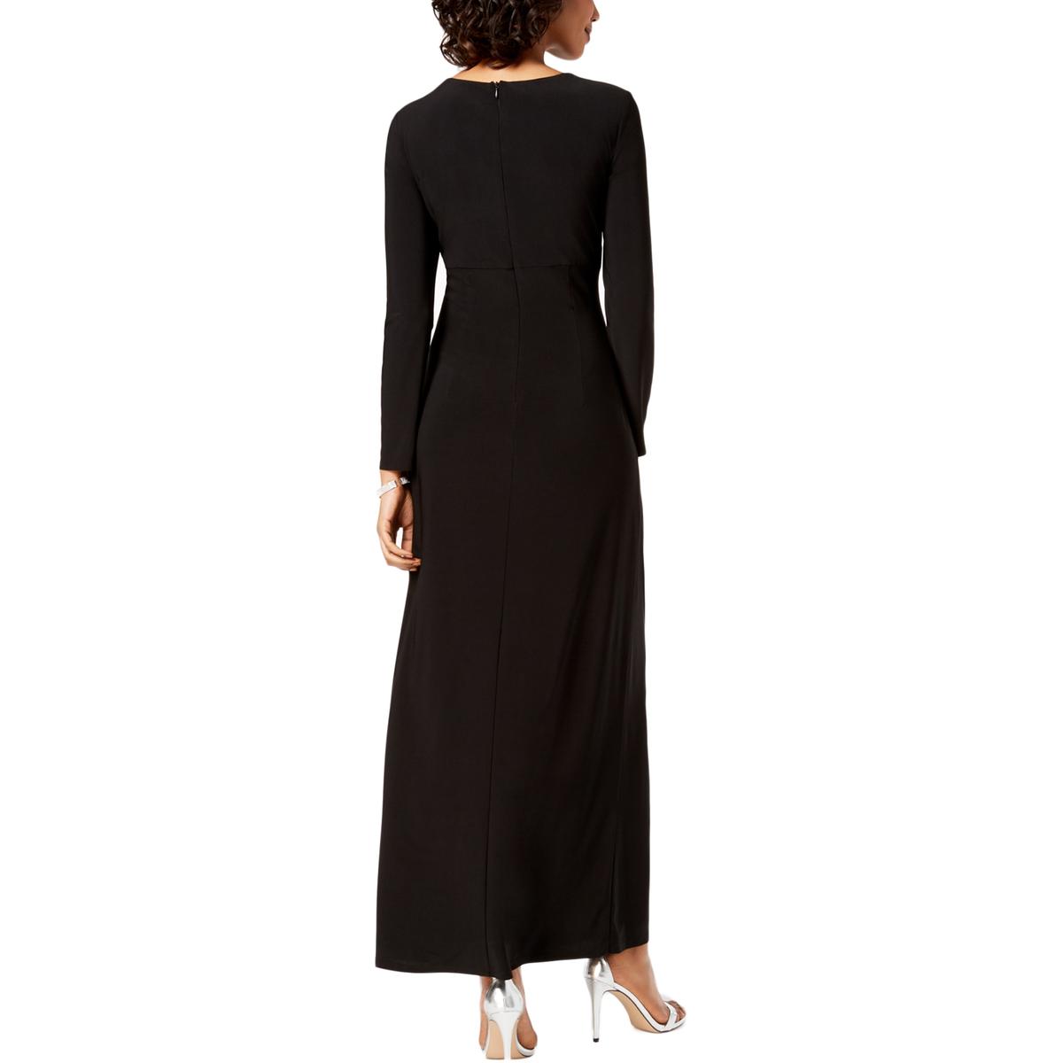 MSK Womens Black Knit Embellished Formal Evening Dress Gown 6 BHFO 9057 ...