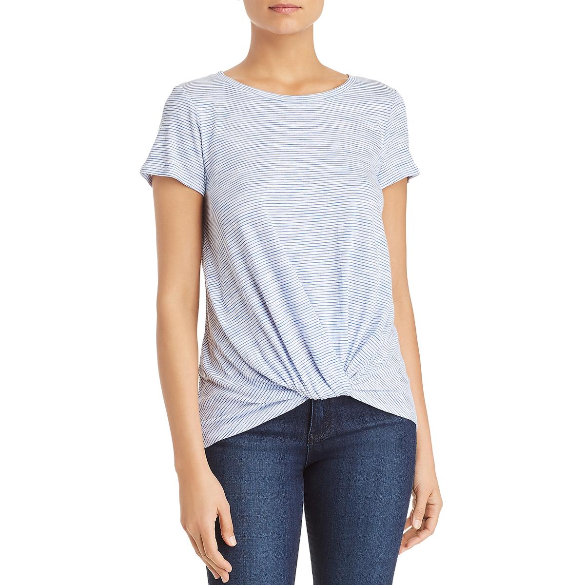 Cupio Womens Striped Twist Front Tee T-Shirt Top BHFO 9902 | eBay