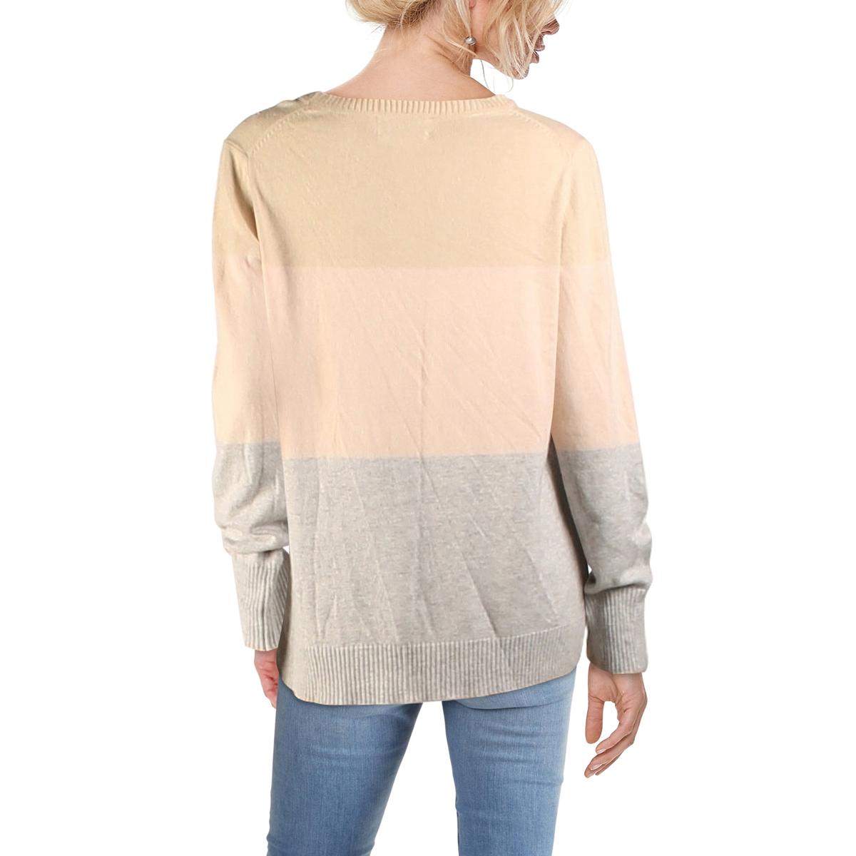Nanette Nanette Lepore Womens Beige Cashmere Colorblock Sweater Top M ...