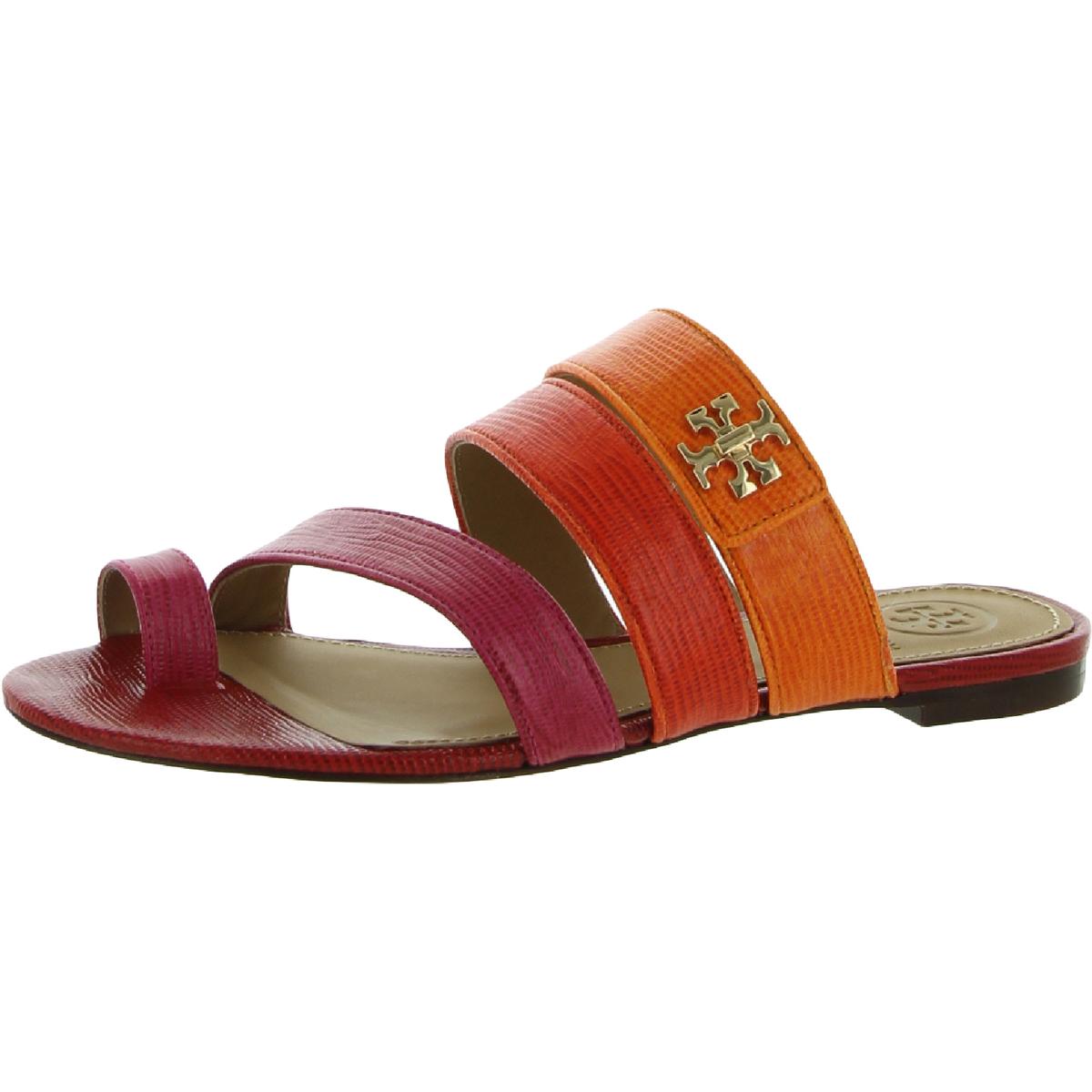Tory Burch Womens Kira Leather Toe Ring Slide Flat Sandals Shoes BHFO 0068  | eBay