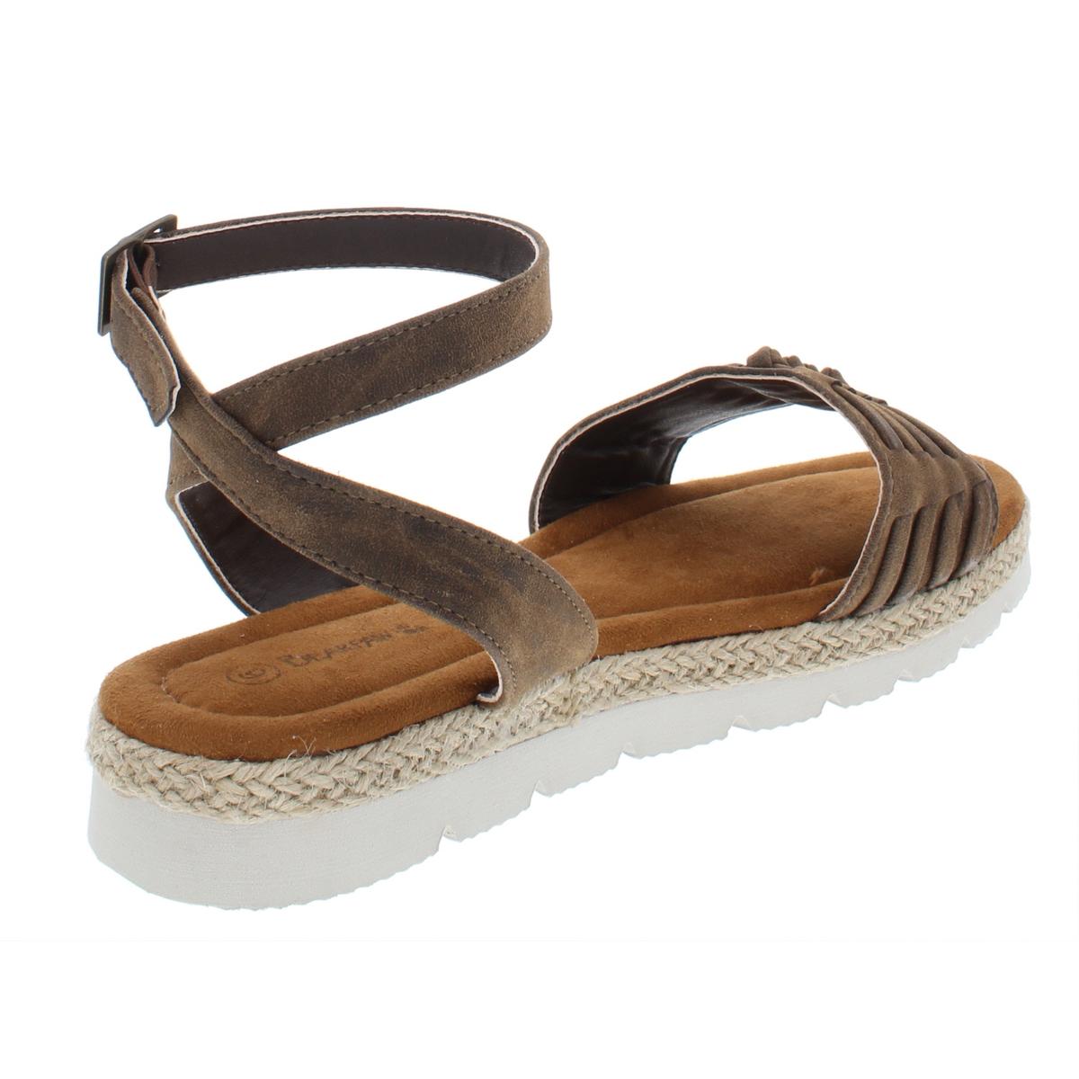Bearpaw Womens Aubree Brown Platform Sandals Shoes 5 Medium (B,M) BHFO