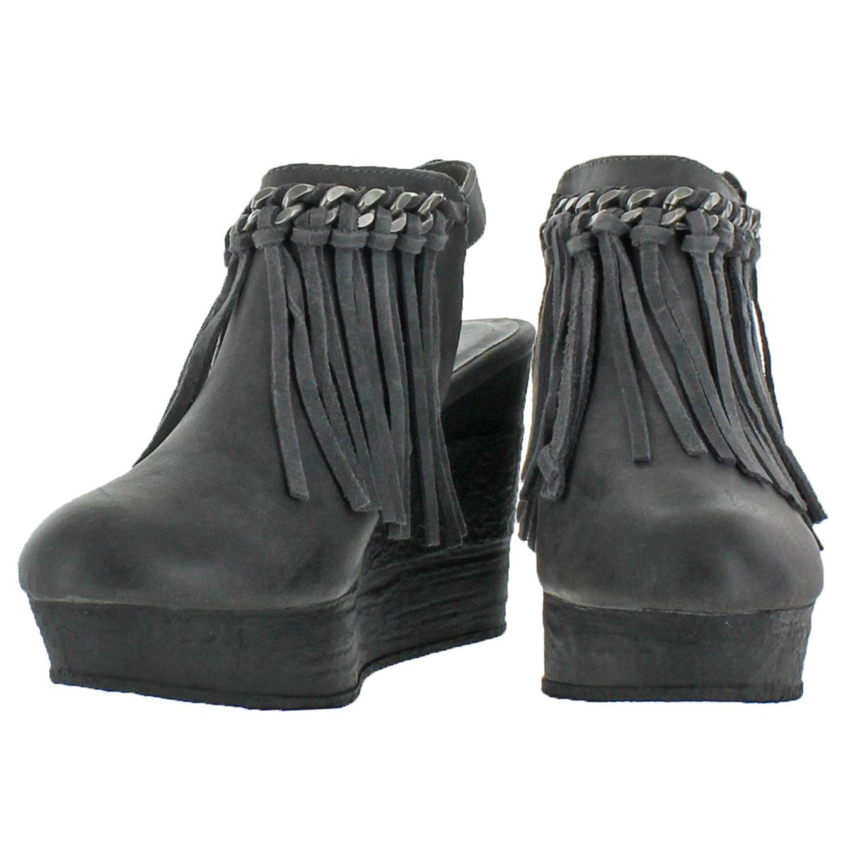 brown wedge booties with fringe