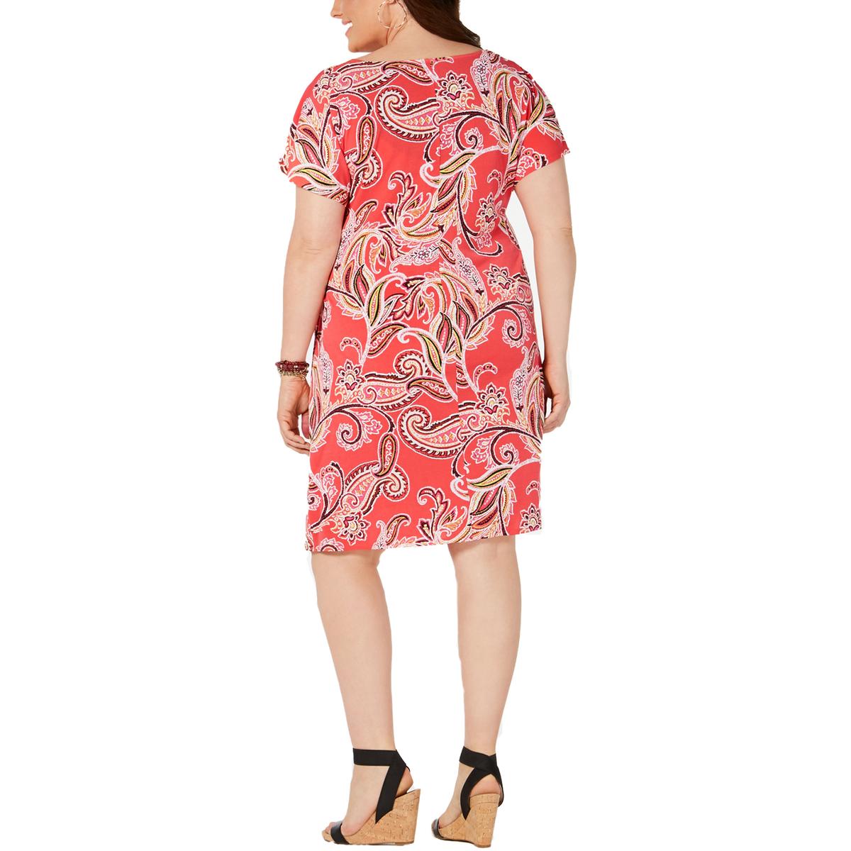 Signature By Robbie Bee Womens Pink Printed Wrap Dress Plus 3X BHFO ...